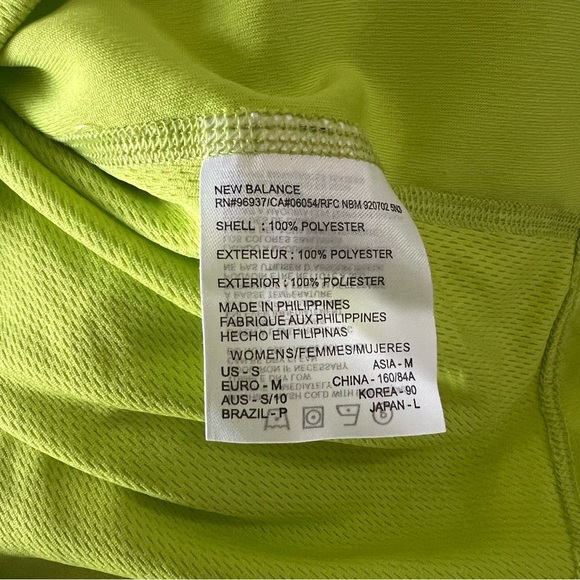 NWT New Balance Running Shirt Long Sleeve Tee Bright Yellow | Small - Picture 4 of 5
